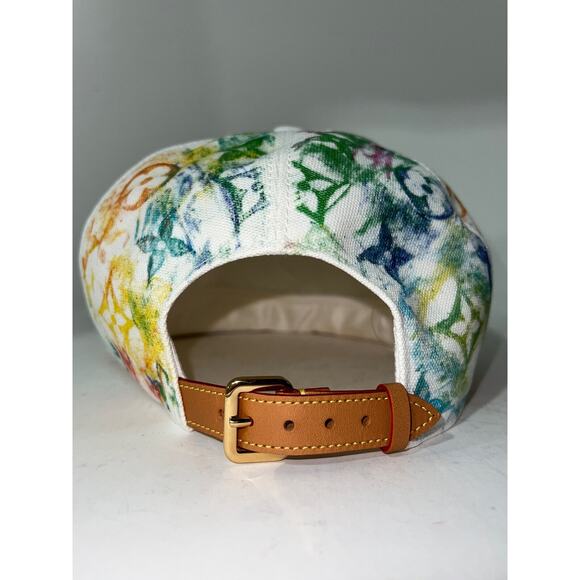 Louis Vuitton Monogram Pastel Multicolor White LV Logo Sun Cap Baseball Hat 58cm - Picture 5 of 8
